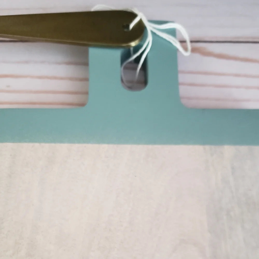Rectangular Wood Serving Board with Knife in White/Light Blue